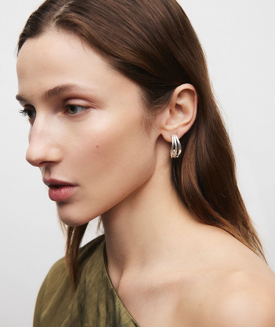 Pendientes de aro maxi Texturas Mar