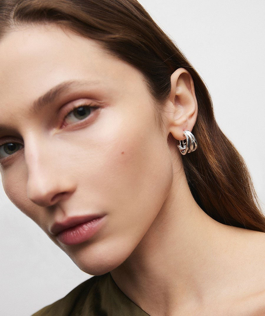 Pendientes  de aro mini Texturas Mar