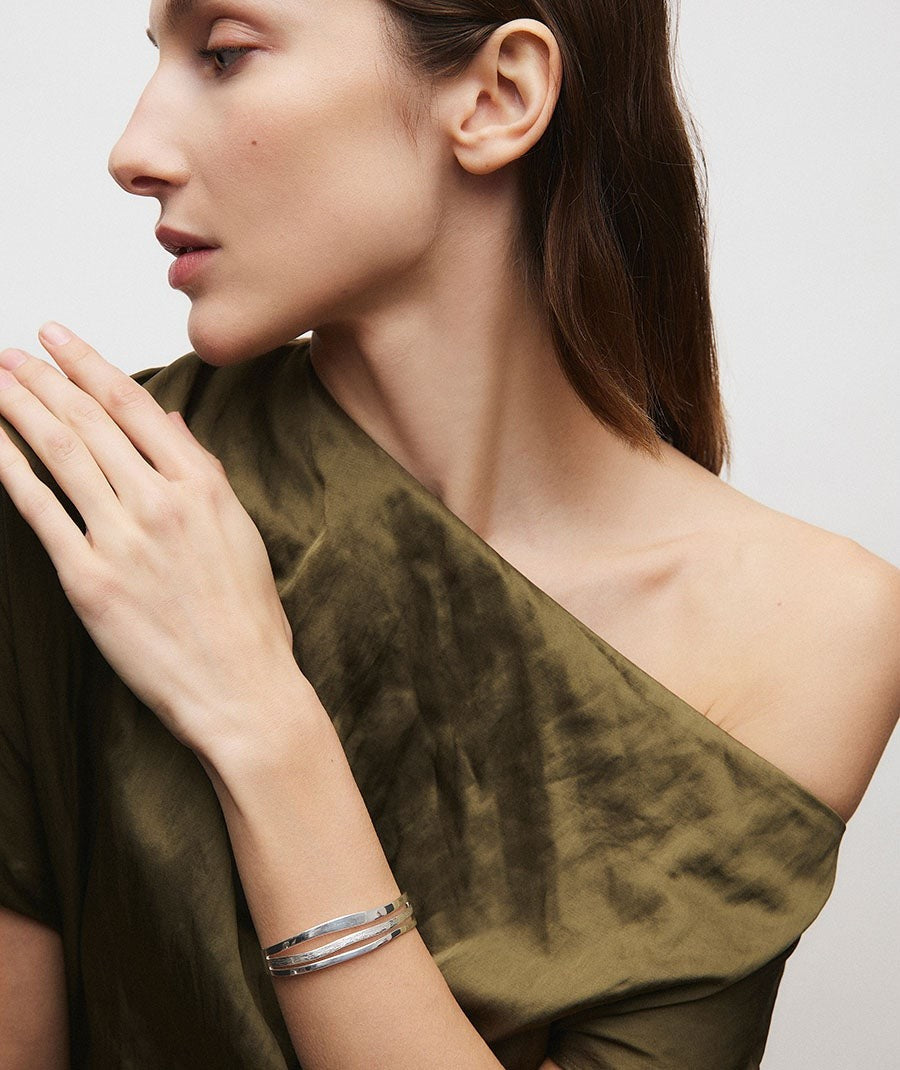 Brazalete rígido abierto Texturas Mar