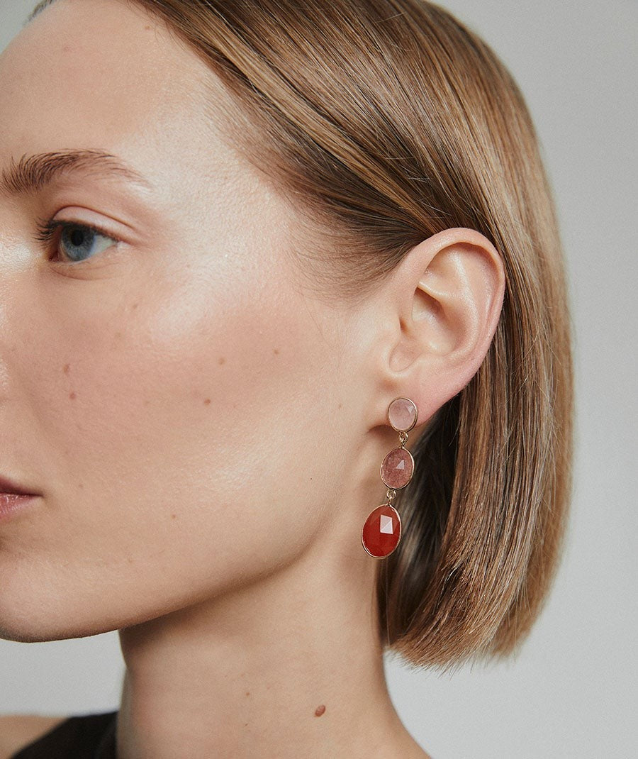 Pendientes Terra con Cuarzo y Cornalina