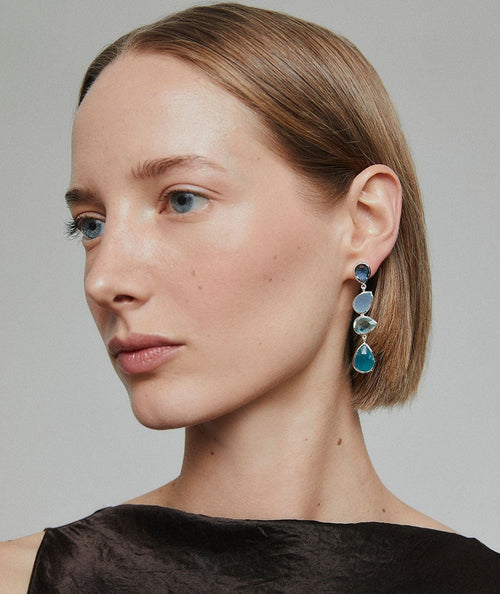 Aqua Earrings with Natural Stones secundaria