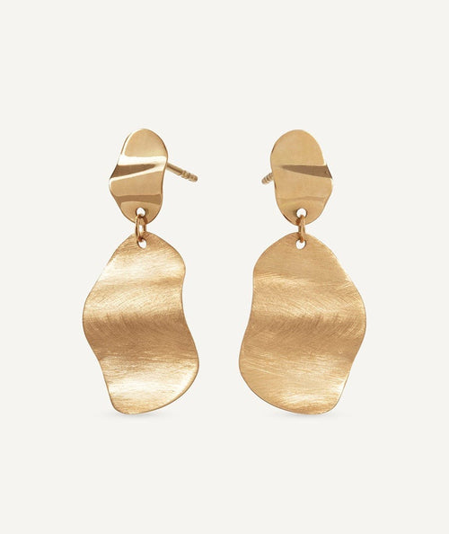 Gold long earrings with a duo finish secundaria