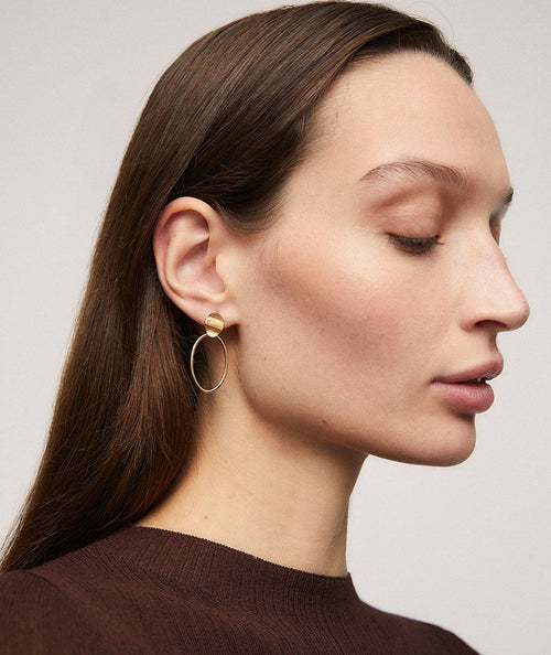 Pendientes aro de oro oval maxi secundaria