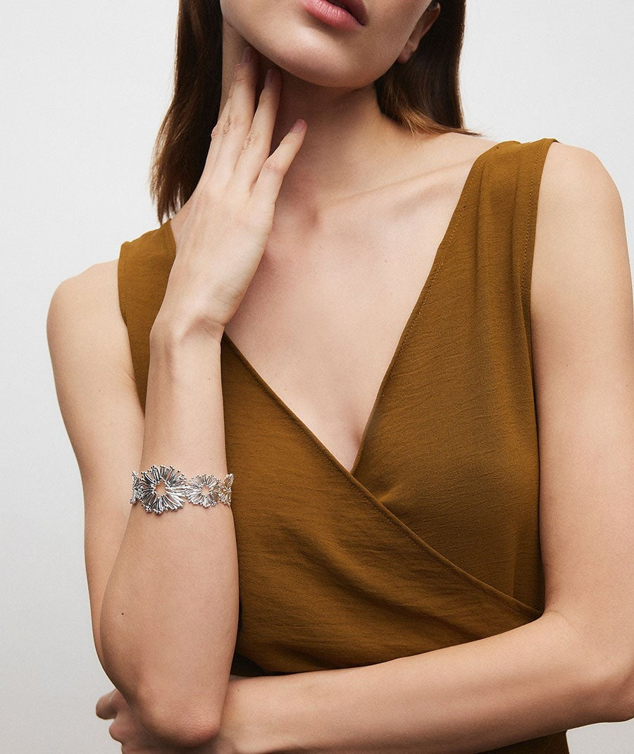 Brazalete flores abierto Estiu Organic