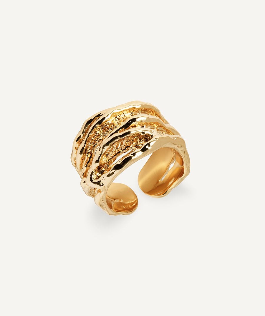 Anillo ancho textura Sal Organic