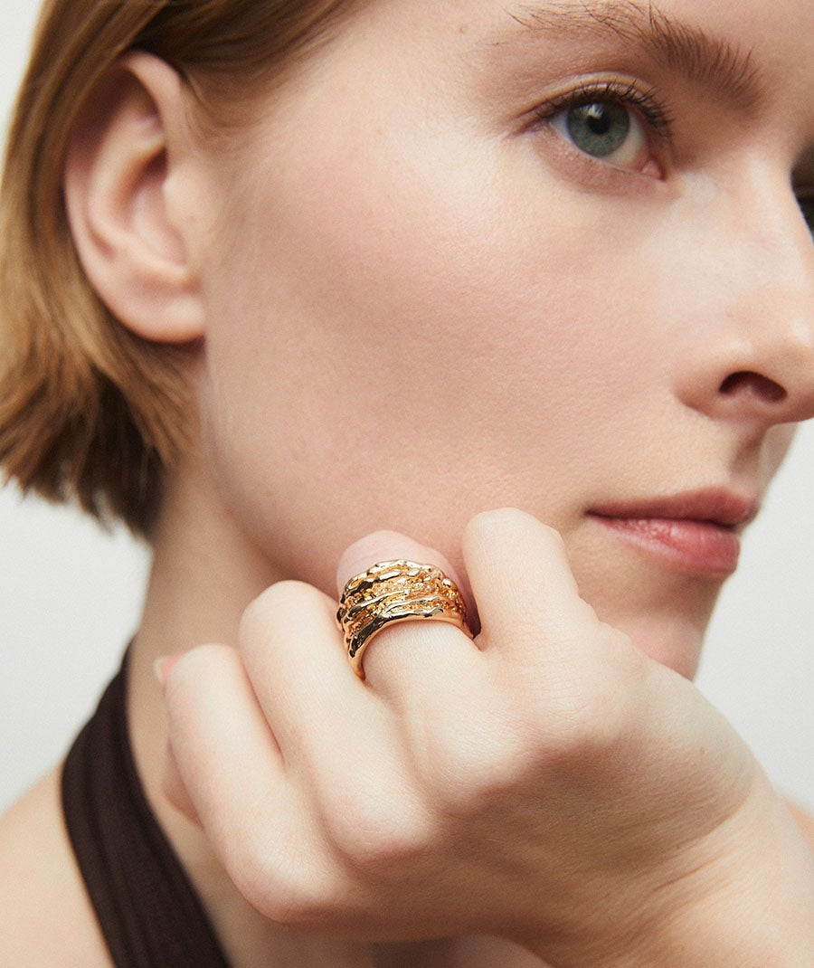 Anillo ancho textura Sal Organic