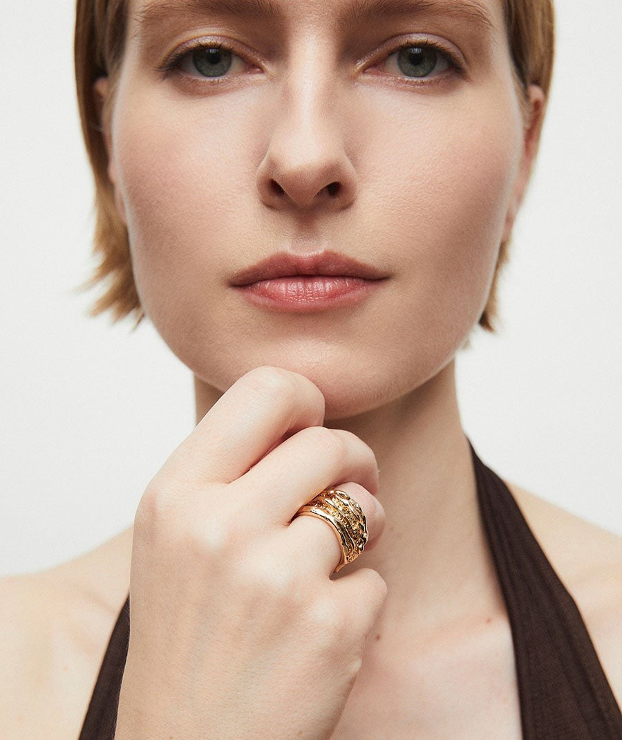 Anillo ancho textura Sal Organic