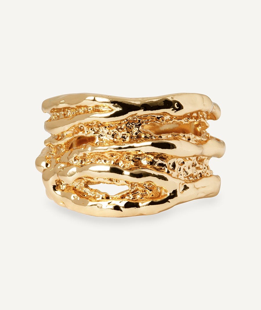 Anillo ancho textura Sal Organic