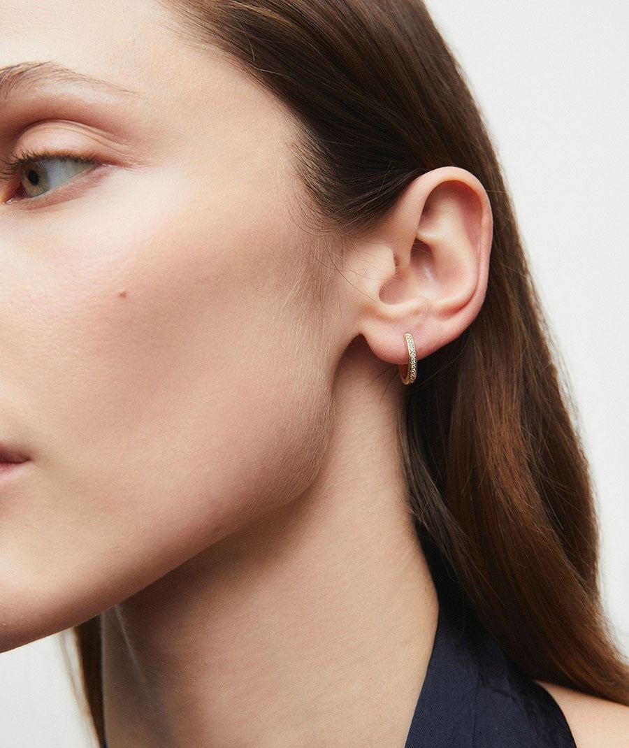 Pendientes de aro redondos Dorian con mini circonitas