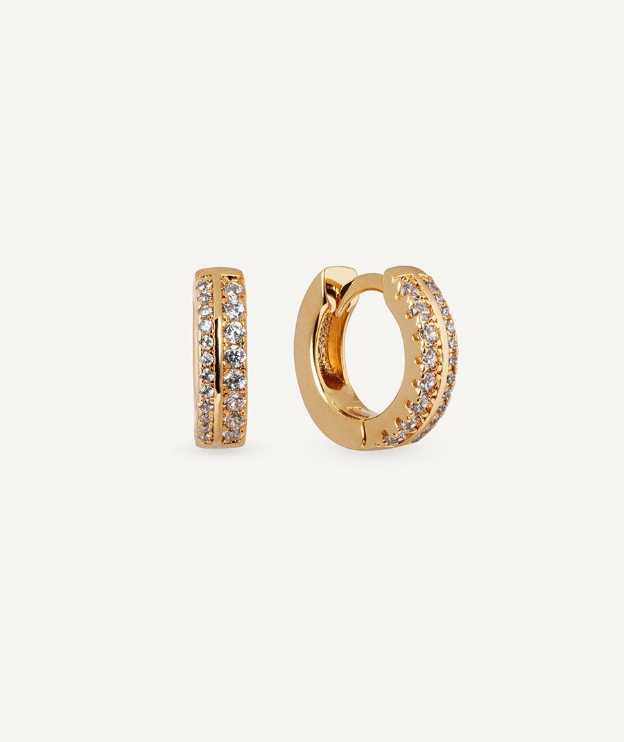 Pendientes de aro redondos con circonitas