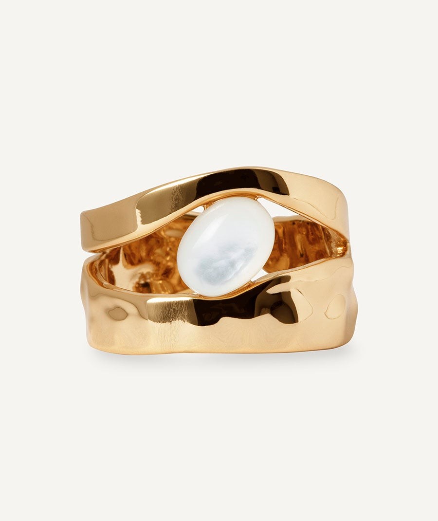 Anillo Reflexe con madreperla blanca