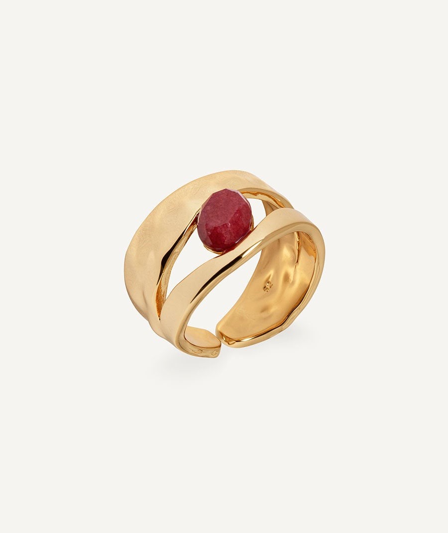 Anillo Salada con Ágata roja