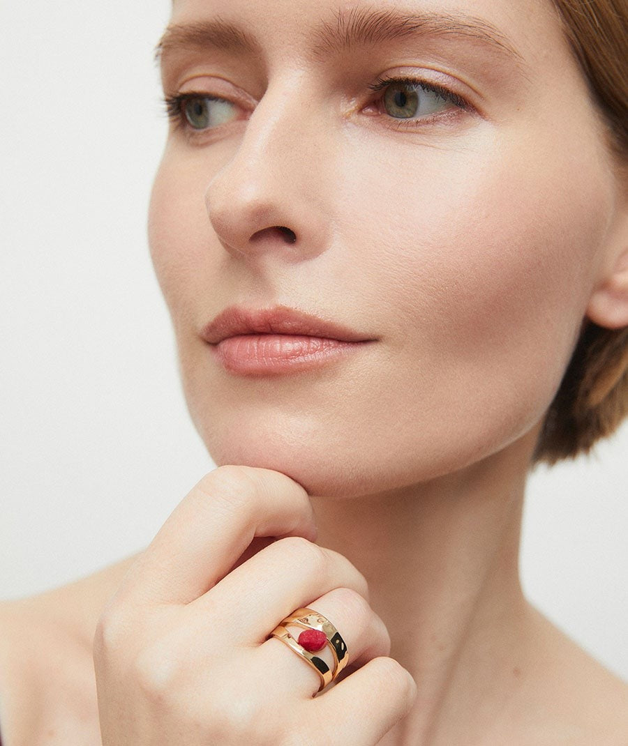 Anillo Salada con Ágata roja