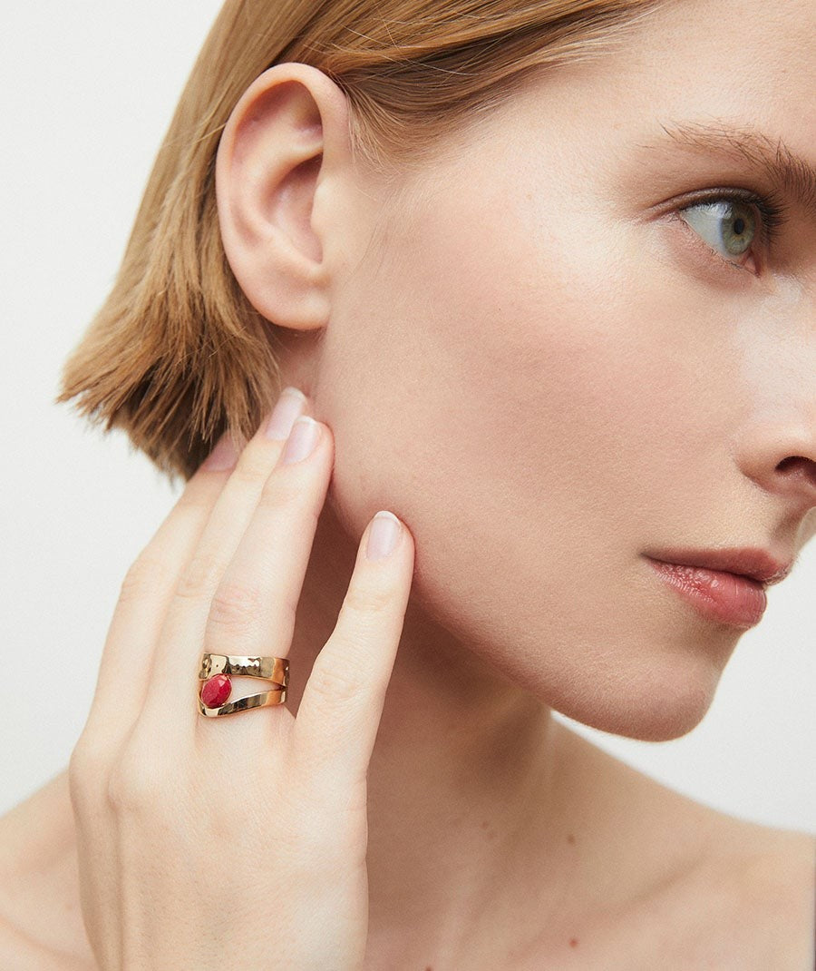 Anillo Salada con Ágata roja