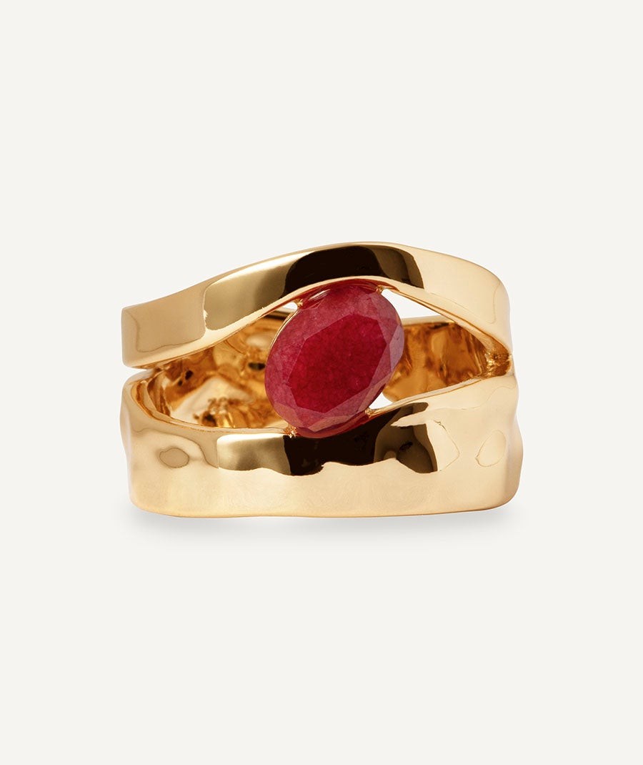 Anillo Salada con Ágata roja