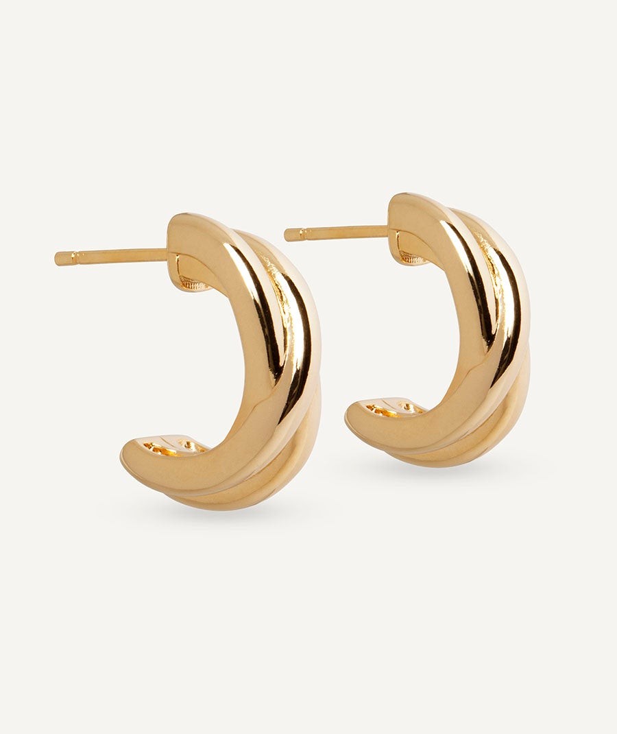 Pendientes medialuna entrelazados 5,50mm