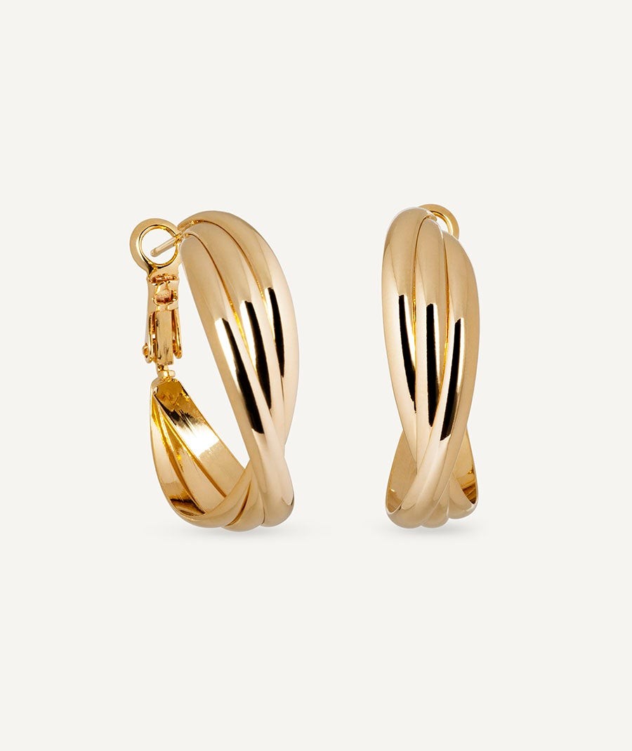 Pendientes de aro entrelazados