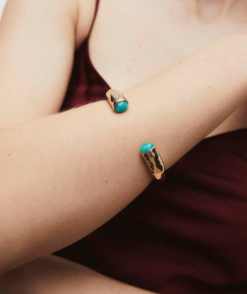 Brazalete rígido Illeta con Ágata turquesa secundaria