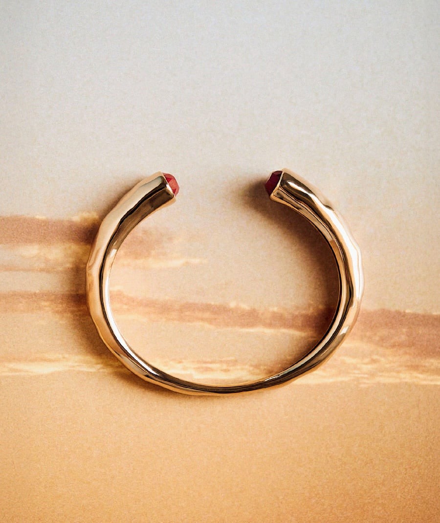 Brazalete rígido Salada con Ágata roja