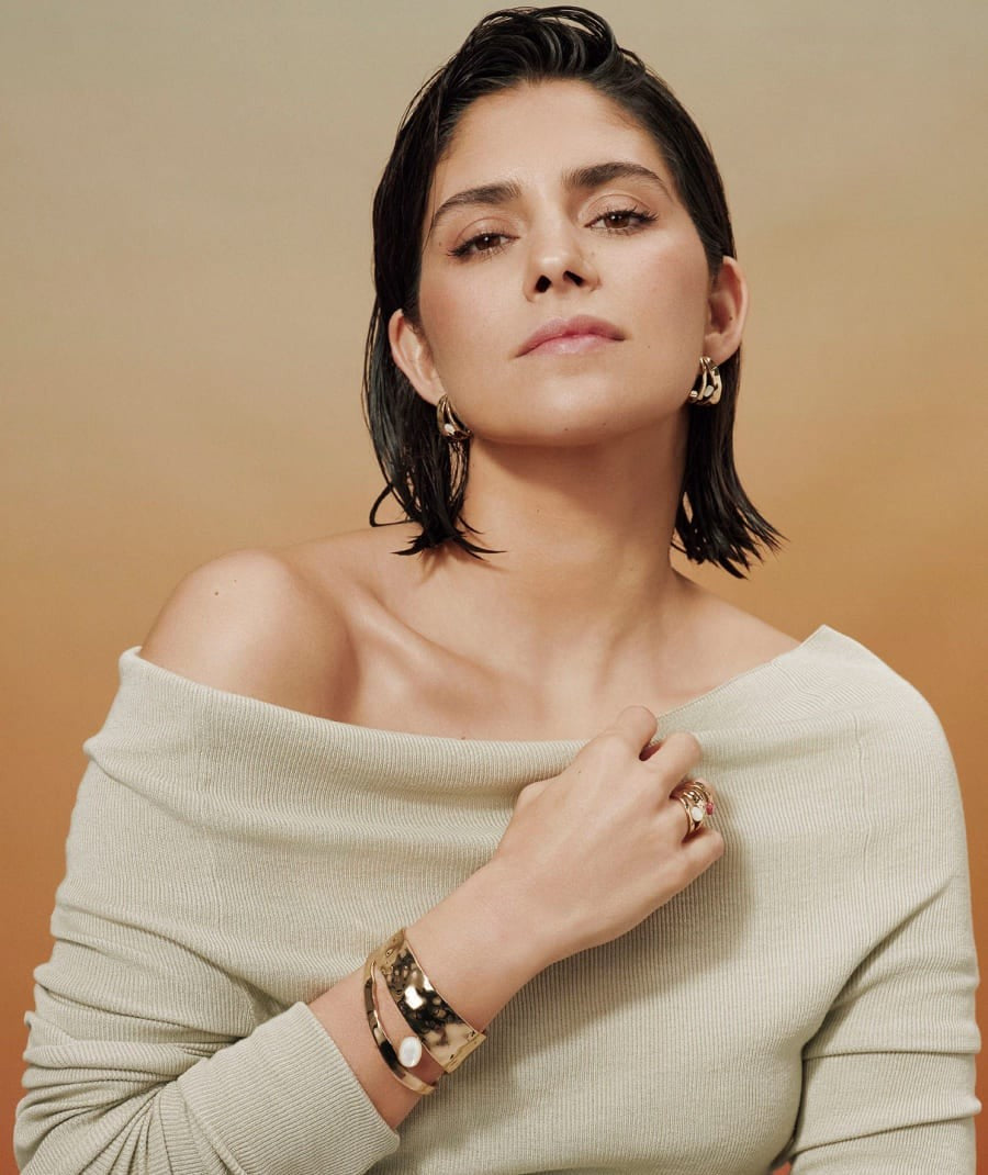 Brazalete irregular Reflexe con madreperla blanca