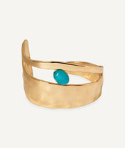 Brazalete irregular Illeta con Ágata turquesa