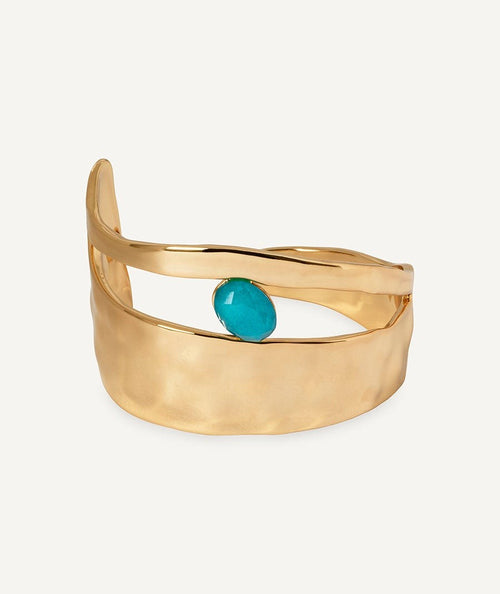 Brazalete irregular Illeta con Ágata turquesa