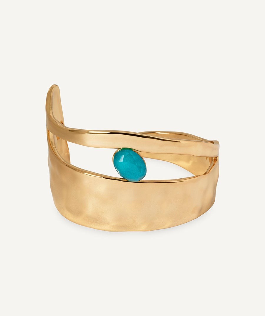 Brazalete irregular Illeta con Ágata turquesa