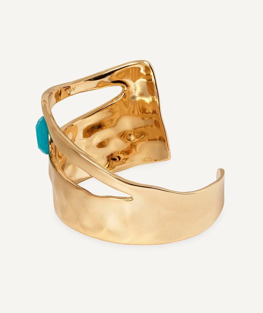 Brazalete irregular Illeta con Ágata turquesa
