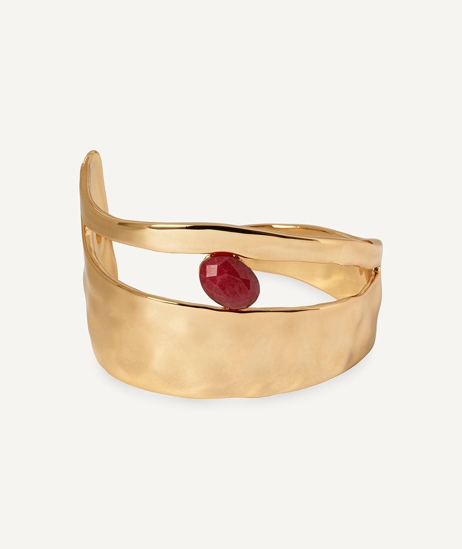 Brazalete irregular Salada con Ágata roja