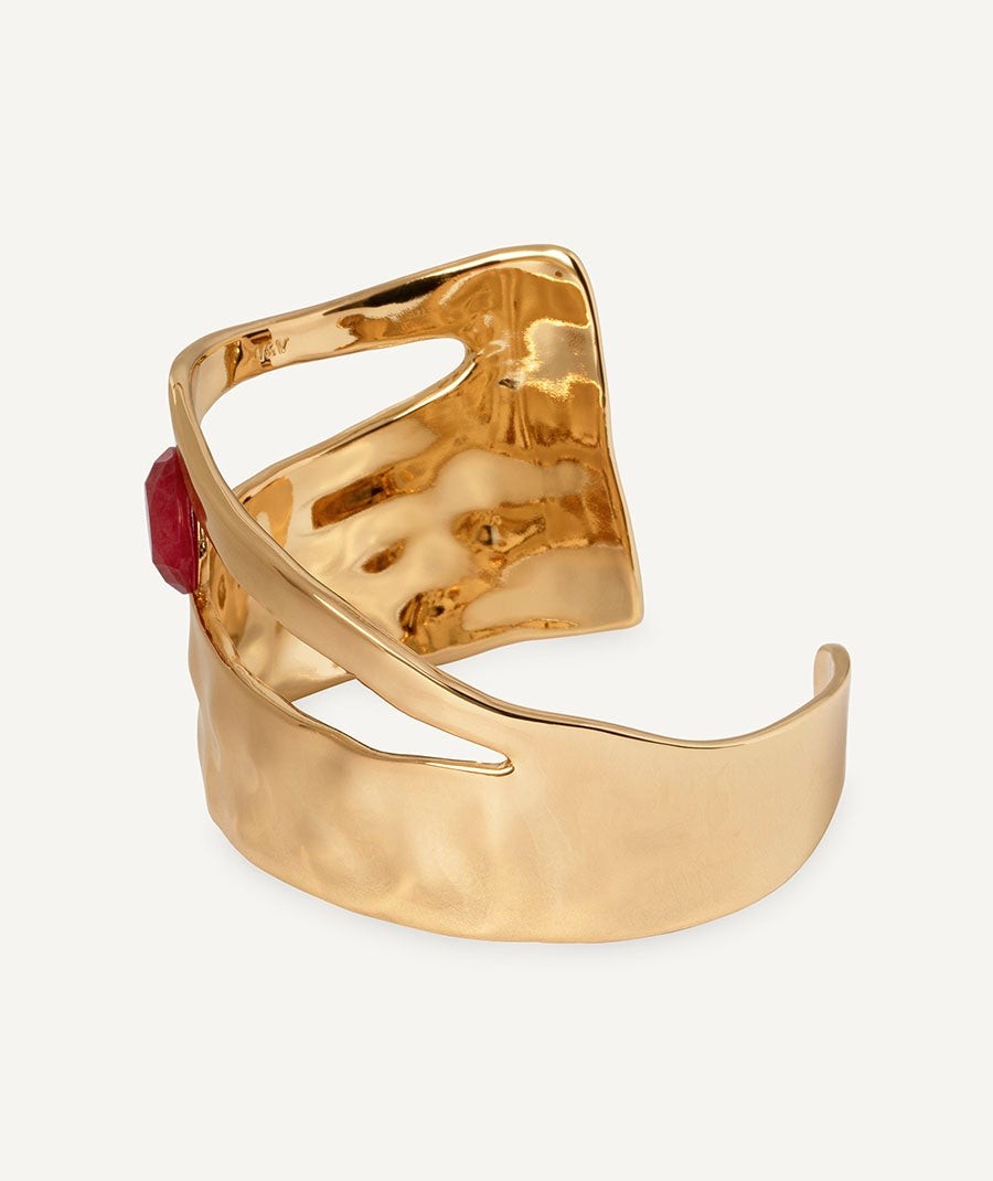 Brazalete irregular Salada con Ágata roja