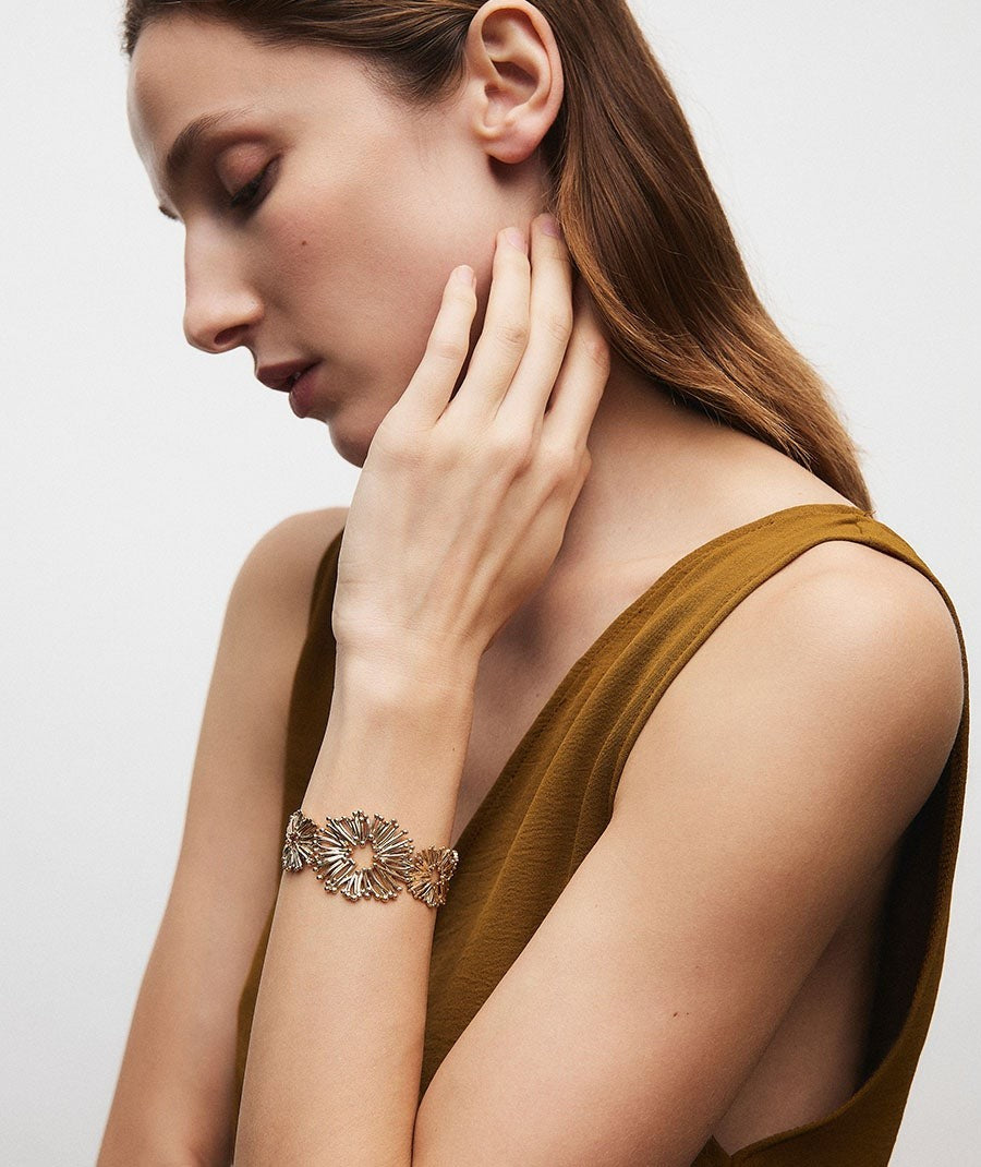 Brazalete flores rígido abierto Estiu Organic