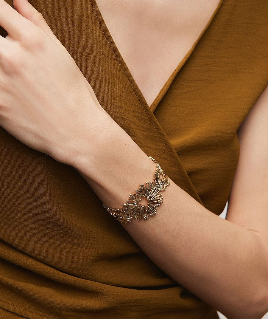 Brazalete flores rígido abierto Estiu Organic