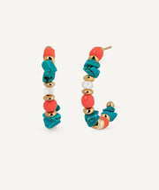 Pendientes medialuna con piedras naturales combinadas Illeta multicolor
