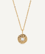 Colgante círculo Gleam con madreperla blanca