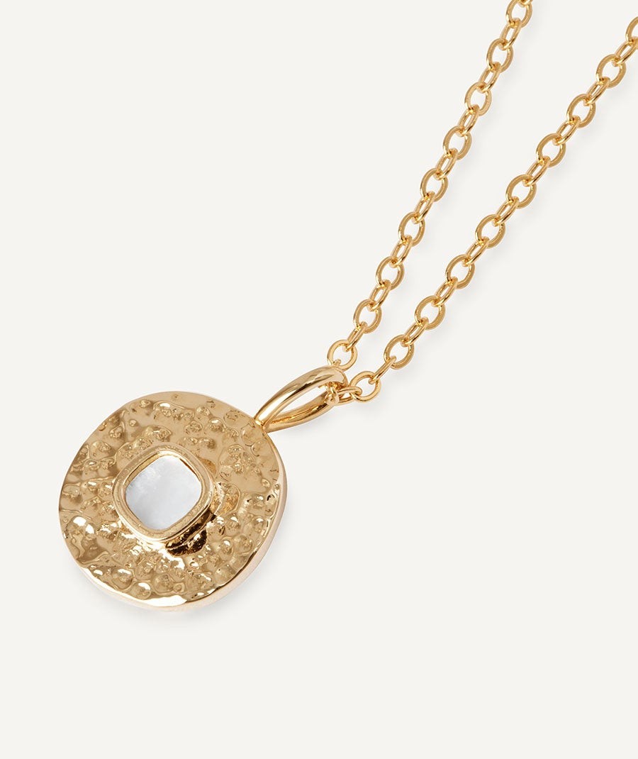 Colgante círculo Gleam con madreperla blanca