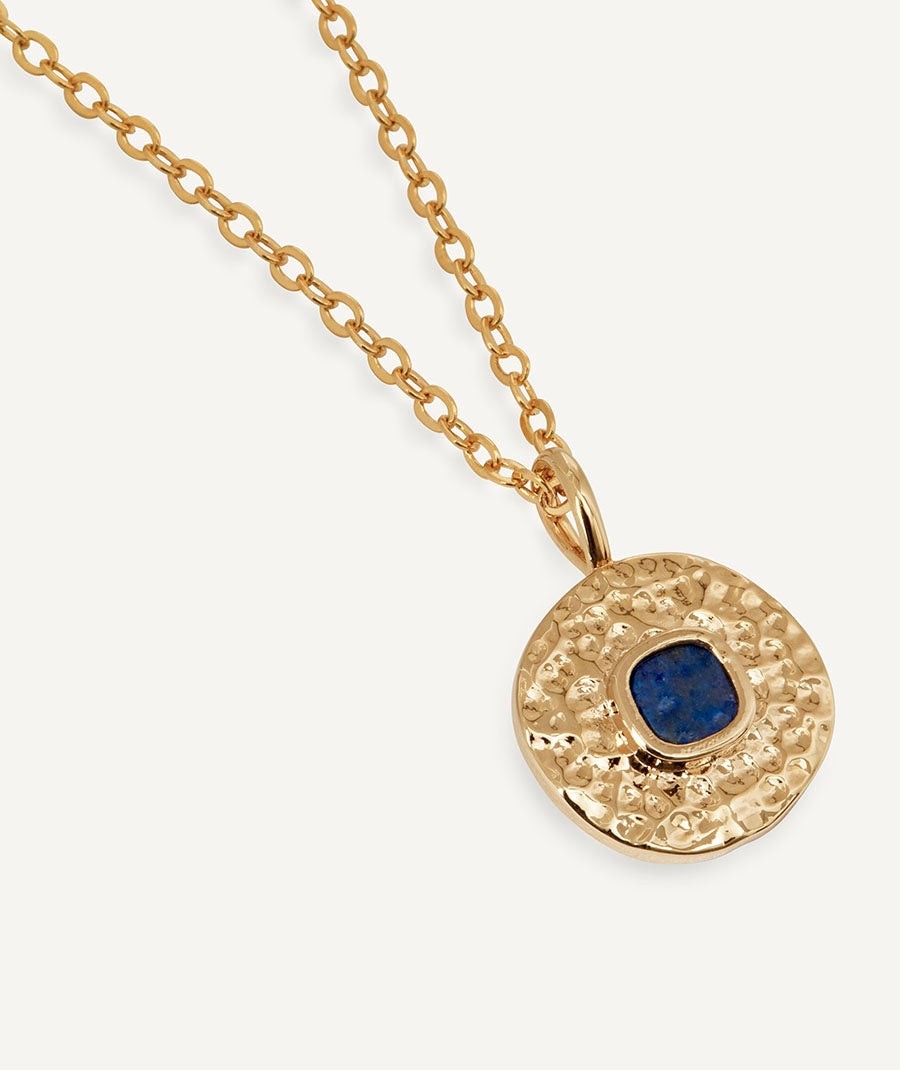 Colgante círculo Gleam con piedra natural Lapislázuli azul