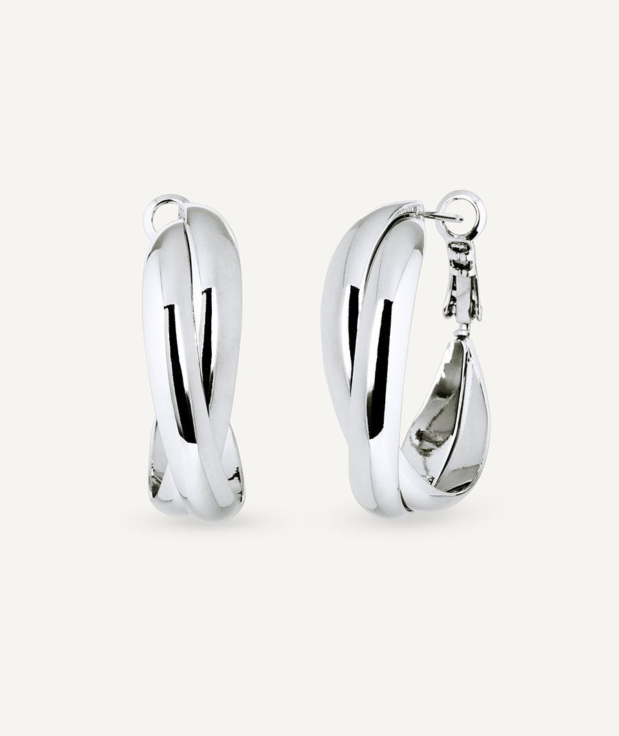 Pendientes de aro doble entrelazados Hilma