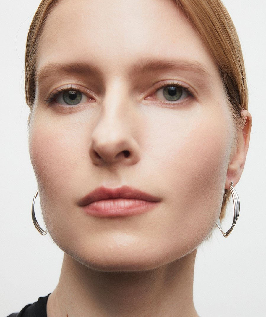 Pendientes de aro triple ovalados Remi