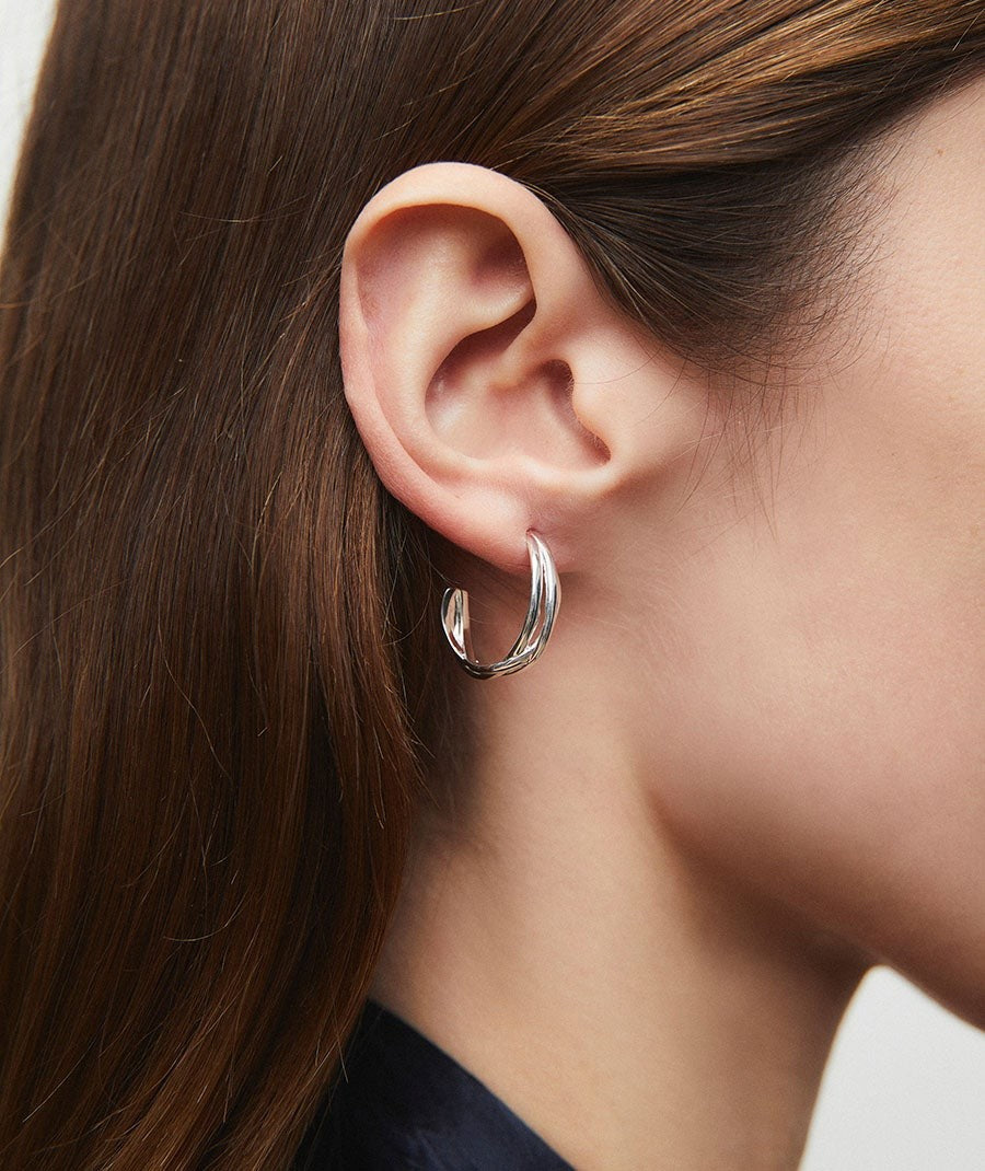 Pendientes de aro entrelazados Margot