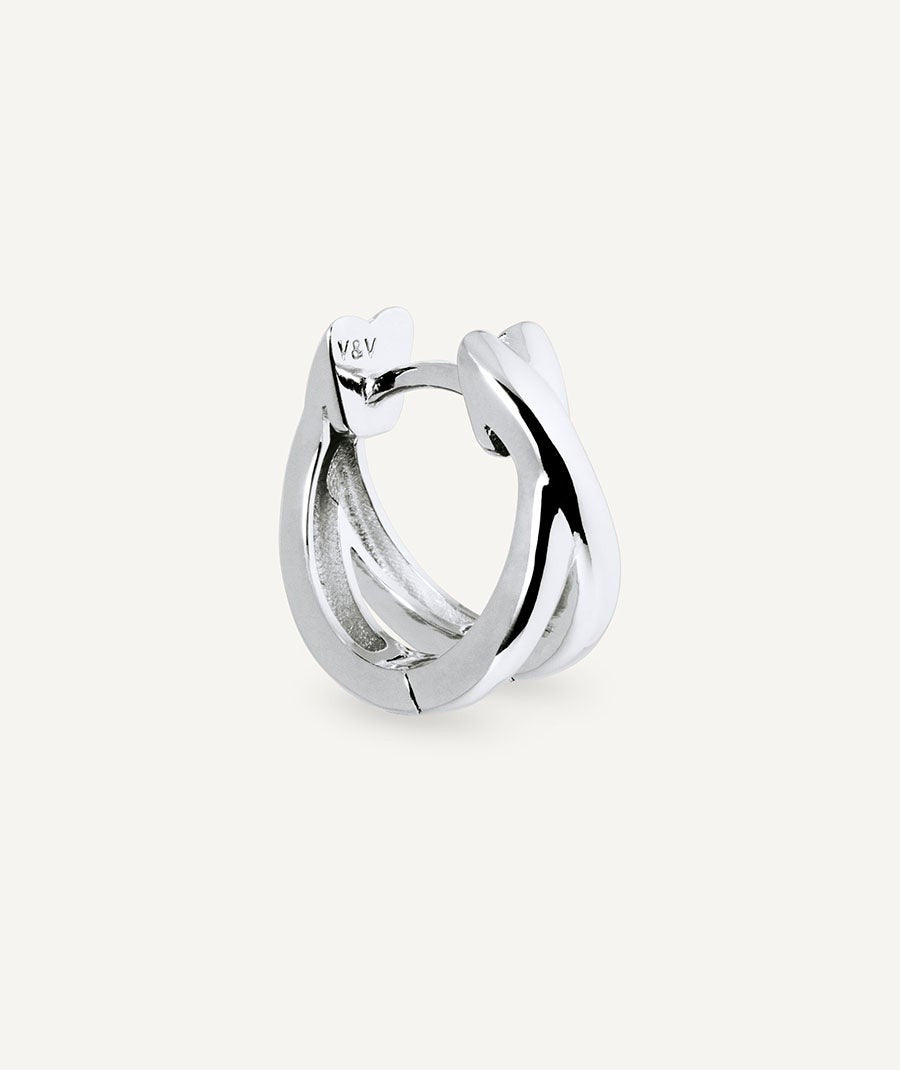 Pendientes de aro doble cruzado