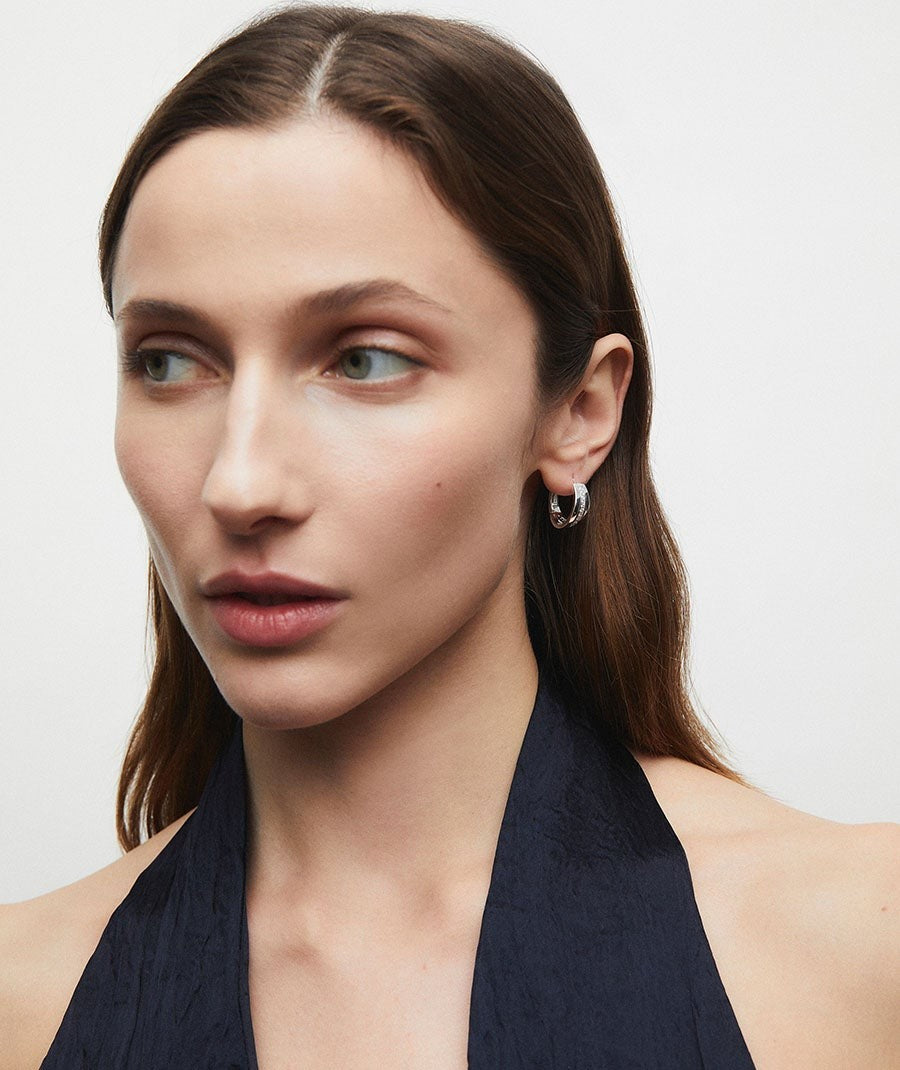 Pendientes de aro 8mm Gisela con circonitas