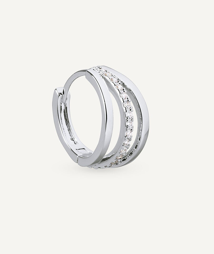 Pendientes de aro 8mm Gisela con circonitas