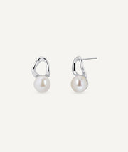 Pendientes colgante perla cultivada blanca