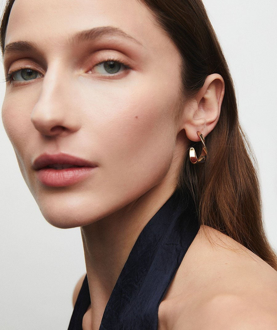 Pendientes de aro irregulares 6mm Barbara