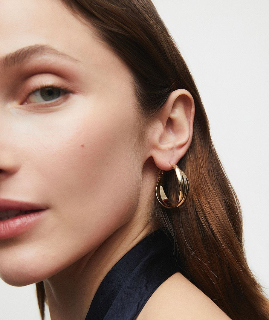 Pendientes de aro doble entrelazados Hilma