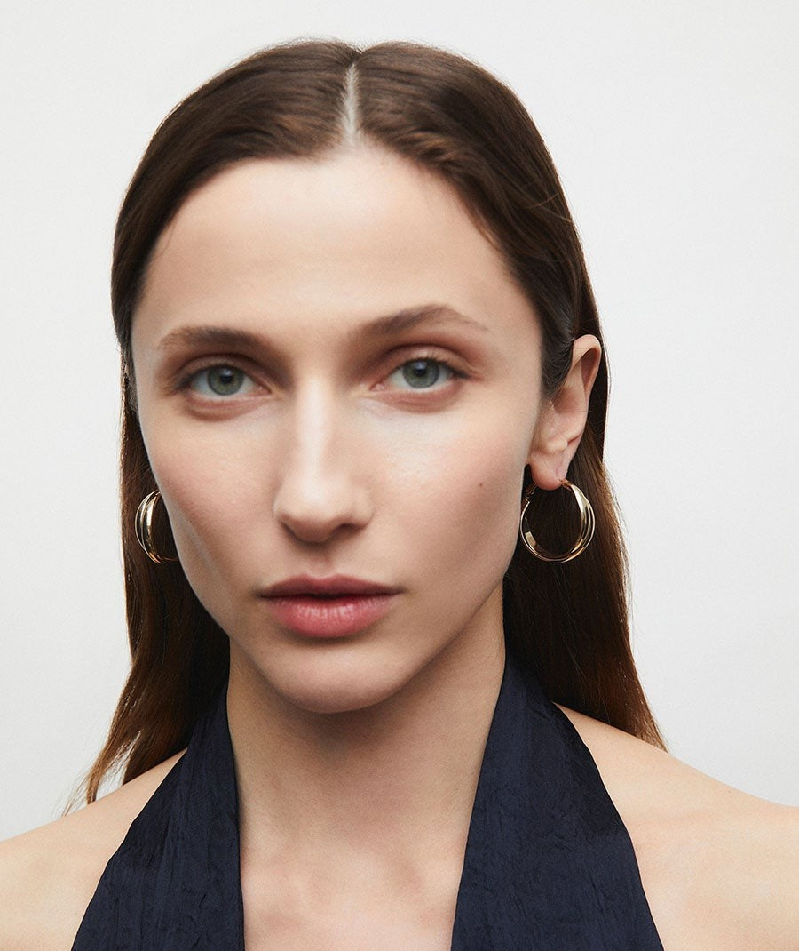 Pendientes de aro doble entrelazados Hilma