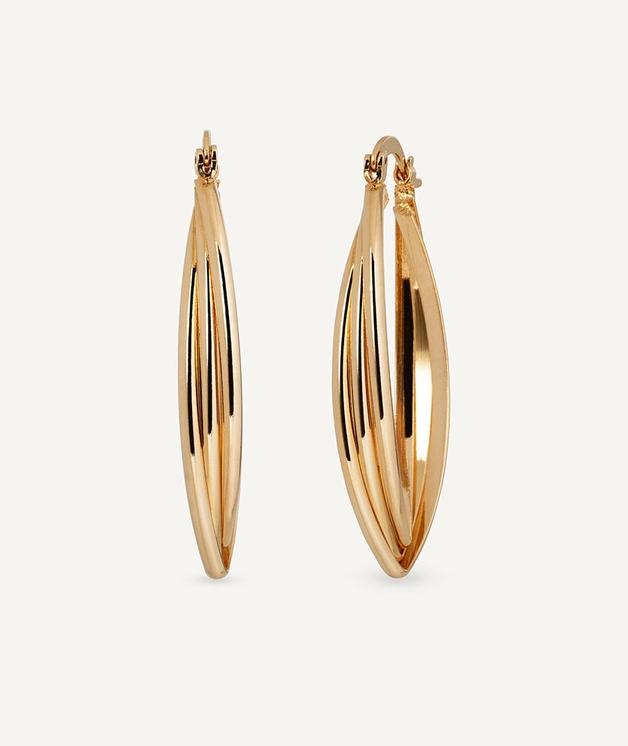 Pendientes de aro triple ovalados Remi