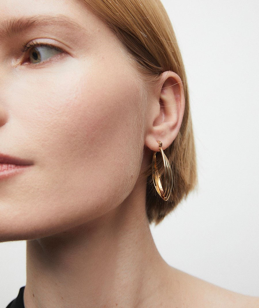 Pendientes de aro triple ovalados Remi