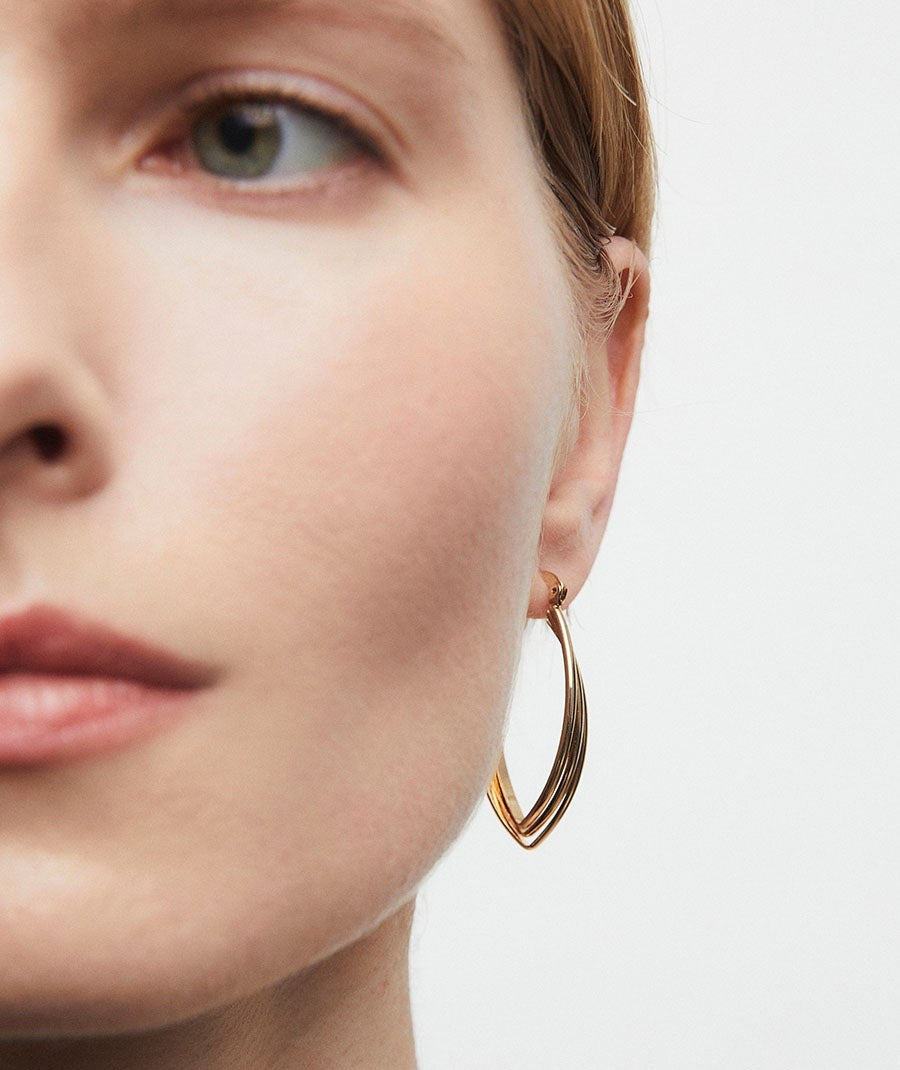 Pendientes de aro triple ovalados Remi