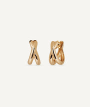 Pendientes de aro doble cruzados Ada